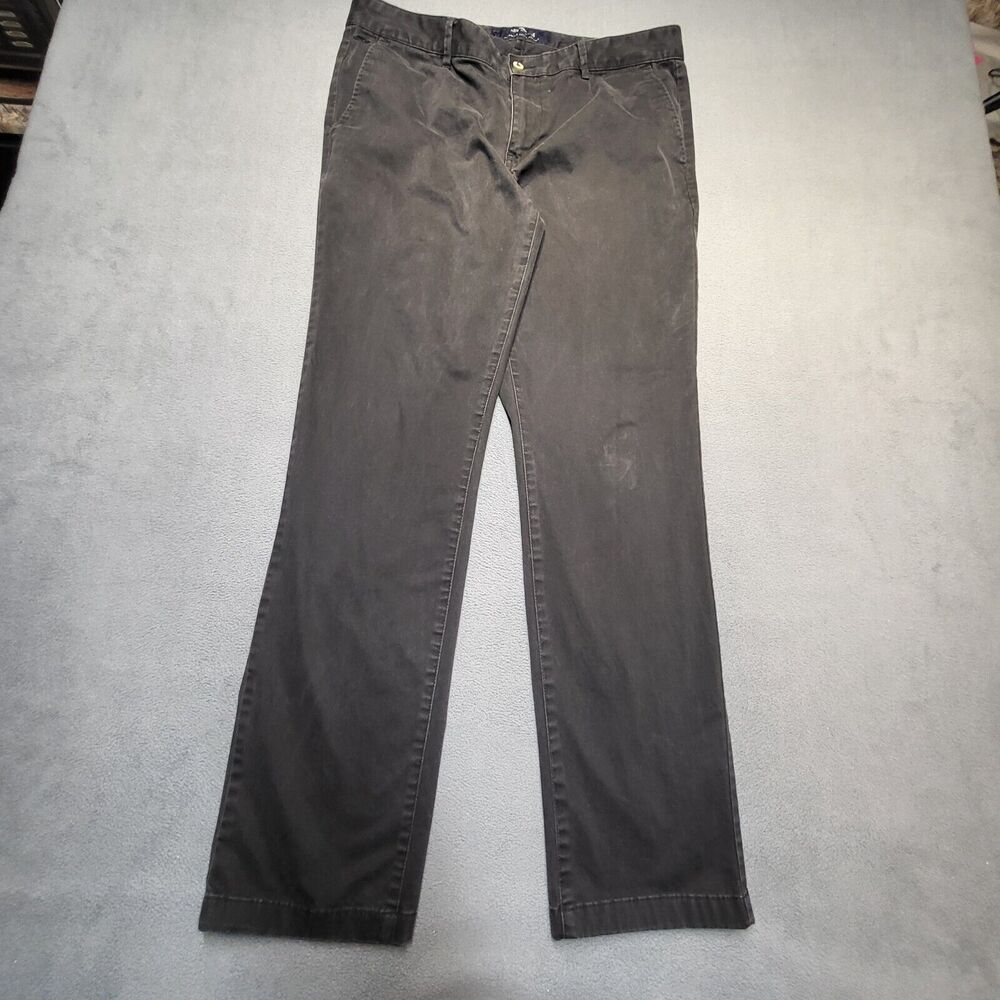 Park Avenue Pants Mens 34x30 Black Dress Casual Low Rise Taper Chino